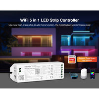 Miboxer WL5 LED Strip Light 5 in 1 Controller for 5050 3528 2835, Smartphone APP Control