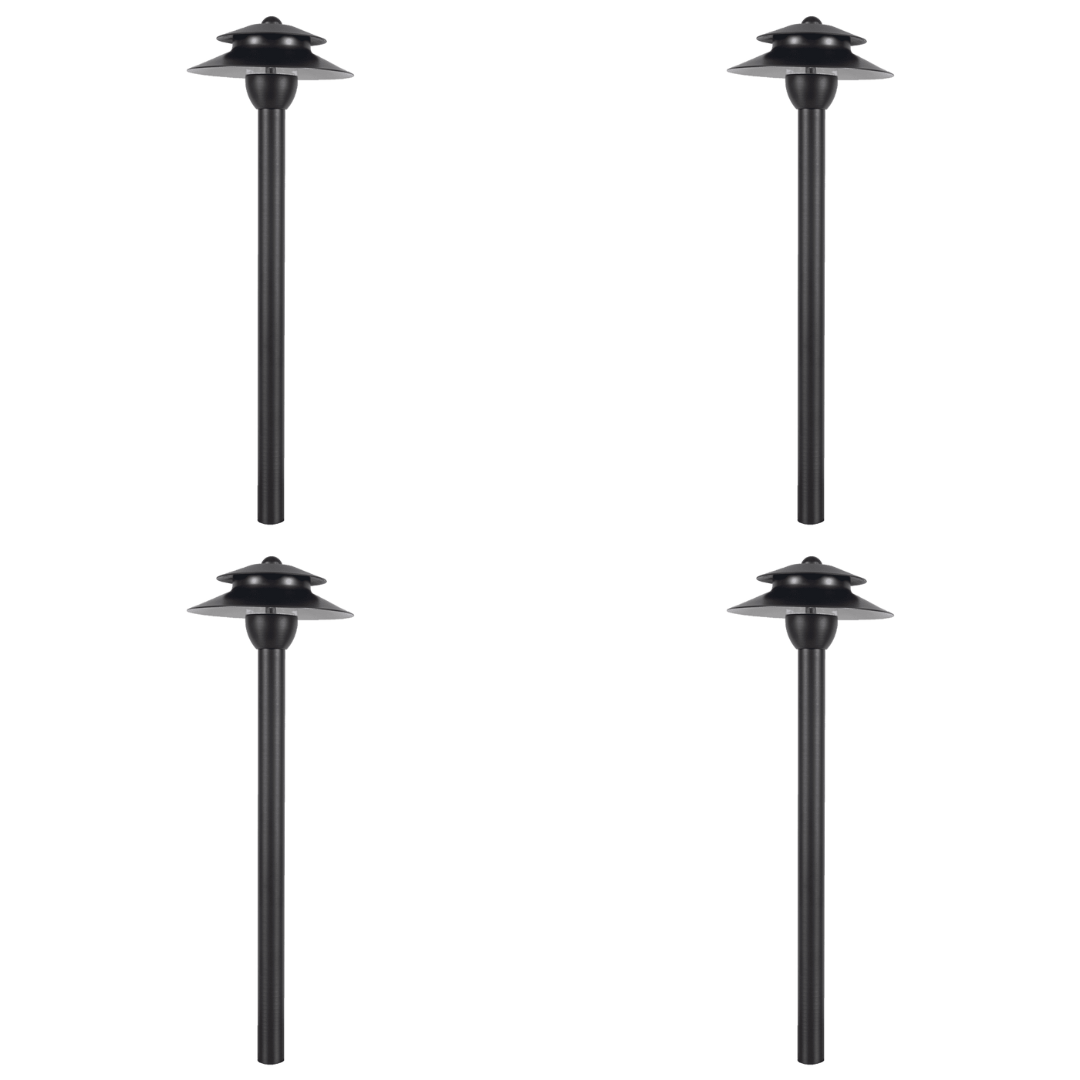 PLB13 Two Tier Brass Pathway Light Low Voltage Pagoda Light Kings