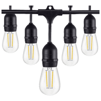 SL101 LED Low Voltage Bistro String Lights 48 FT Outdoor Weatherproof 12V Edison Bulbs.