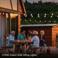 SL102 LED Dimmable Smart Bistro String Lights Outdoor Weatherproof 12V Edison Bulbs