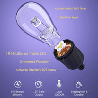 SLR100 LED RGBW Smart Bistro String Lights Color Changing Outdoor Weatherproof 12V Edison Bulbs