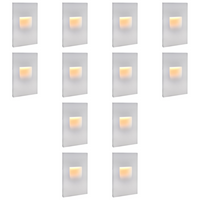STA06 4x/8x/12x Package 3.5W Rectangular Waterproof Vertical 3000K Warm White Integrated 12V Low Voltage LED Aluminum Stair Step Light Wall Lighting Fixture