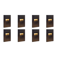 STA06 4x/8x/12x Package 3.5W Rectangular Waterproof Vertical 3000K Warm White Integrated 12V Low Voltage LED Aluminum Stair Step Light Wall Lighting Fixture