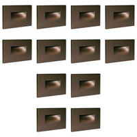 STA07 4x/8x/12x Package 3.5W 12V Low Voltage 3CCT Rectangular Waterproof Horizontal LED Aluminum Stairs Step Light Fixture