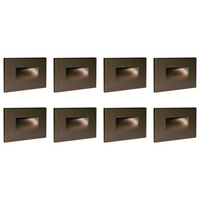 STA07 4x/8x/12x Package 3.5W 12V Low Voltage 3CCT Rectangular Waterproof Horizontal LED Aluminum Stairs Step Light Fixture