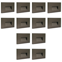 STA08 4x/8x/12x Package 3.5W 12V Low Voltage 3CCT Rectangular Waterproof Horizontal LED Aluminum Stair Step Light Fixture