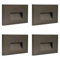 STA08 4x/8x/12x Package 3.5W 12V Low Voltage 3CCT Rectangular Waterproof Horizontal LED Aluminum Stair Step Light Fixture