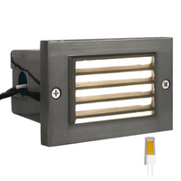 STB02 4x/8x/12x Package Louver Horizontal Waterproof LED Brass Brick Lights Edge Step Lighting 12V Low Voltage 3W 2700K Bulb
