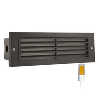 STB03 4x/8x/12x Package Louver Horizontal LED Brass Brick Lights Warm White Edge Outdoor Step Light 12V Low Voltage 3W 2700K Bulb