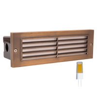 STB03 4x/8x/12x Package Louver Horizontal LED Brass Brick Lights Warm White Edge Outdoor Step Light 12V Low Voltage 3W 2700K Bulb