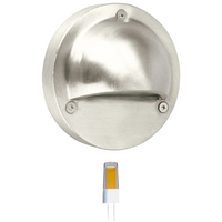 STS09 4x/8x/12x Package LED Round Stainless Steel Deck Light Surface Mount 12V Low Voltage Landscape Lighting 3W 2700K Bulb