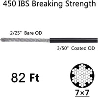 SLGC02 String Light Hanging Cable Kit 165 FT, Nylon Coated 304 Stainless Steel Guide Wire and Accessories for Outdoor Bistro String Lights