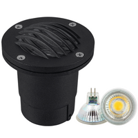 UNA06 4x/8x/12x Package Cast Aluminum 12V Low Voltage Round Grill LED In-ground Well Light IP65 Waterproof with 5W 3000K Bulb