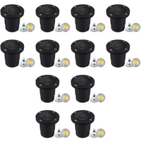 UNA06 4x/8x/12x Package Cast Aluminum 12V Low Voltage Round Grill LED In-ground Well Light IP65 Waterproof with 5W 3000K Bulb