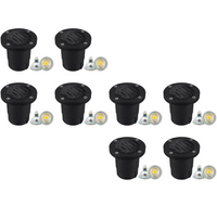 UNA06 4x/8x/12x Package Cast Aluminum 12V Low Voltage Round Grill LED In-ground Well Light IP65 Waterproof with 5W 3000K Bulb