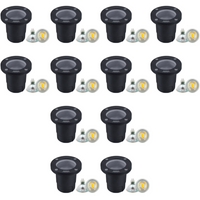 UNA07 4x/8x/12x Package Cast Aluminum 12V Low Voltage Round LED In-ground Well Light IP65 Waterproof with 5W 3000K Bulb