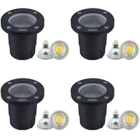 UNA07 4x/8x/12x Package Cast Aluminum 12V Low Voltage Round LED In-ground Well Light IP65 Waterproof with 5W 3000K Bulb