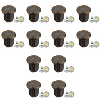 UNB04 4x/8x/12x Package Cast Brass 12V Low Voltage Round LED In-Ground Well Light IP65 Waterproof with 5W 3000K Bulb