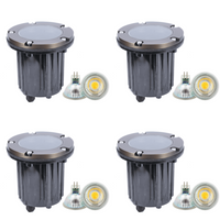 UNB04 4x/8x/12x Package Cast Brass 12V Low Voltage Round LED In-Ground Well Light IP65 Waterproof with 5W 3000K Bulb