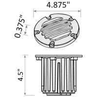 UNB06 Cast Brass Low Voltage Round Grill LED In-ground Light IP65 Waterproof.