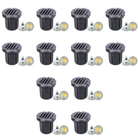 UNB06 4x/8x/12x Package Cast Brass 12V Low Voltage Round Grill LED In-Ground Well Light IP65 Waterproof with 5W 3000K Bulb