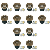 UNB06 4x/8x/12x Package Cast Brass 12V Low Voltage Round Grill LED In-Ground Well Light IP65 Waterproof with 5W 3000K Bulb