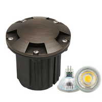 UNB07 4x/8x/12x Package Cast Brass 12V Low Voltage Round Multi-Directional LED In-ground Well Light IP65 Waterproof with 5W 3000K Bulb