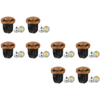 UNB09 4x/8x/12x Package Cast Brass Round Mono-Directional 12V Low Voltage LED In-ground Light with 5W 3000K Bulb