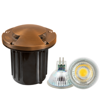 UNB10 4x/8x/12x Package Cast Brass Round Bi-Directional 12V Low Voltage LED In-ground Well Light with 5W 3000K Bulb