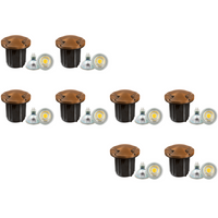 UNB10 4x/8x/12x Package Cast Brass Round Bi-Directional 12V Low Voltage LED In-ground Well Light with 5W 3000K Bulb