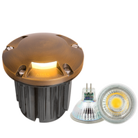 UNB11 4x/8x/12x Package Cast Brass Round Tri-Directional 12V Low Voltage LED In-ground Light with 5W 3000K Bulb