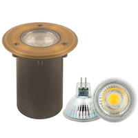 UNB12 4x/8x/12x Package Cast Brass 12V Low Voltage Round LED In-ground Well Light IP65 Waterproof with 5W 3000K Bulb