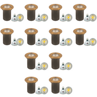 UNB12 4x/8x/12x Package Cast Brass 12V Low Voltage Round LED In-ground Well Light IP65 Waterproof with 5W 3000K Bulb