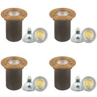 UNB12 4x/8x/12x Package Cast Brass 12V Low Voltage Round LED In-ground Well Light IP65 Waterproof with 5W 3000K Bulb