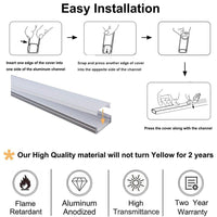 AP46M Rectangular Rail Aluminum Channel 10 Pack LED Strip Light Cover End Caps - Kings Outdoor Lighting
