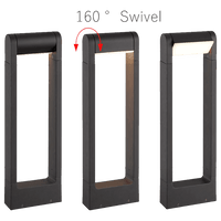 CD56 8W Low Voltage LED Rectangular Adjustable Bollard Landscape Pathway Lighting.