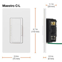 Lutron Maestro C.L Digital Dimmer Multi-Location Switch Kit, White.