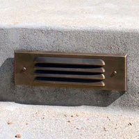 STBP04 Tulay Antique Brass Louvered Step Light Low Voltage Landscape Lighting