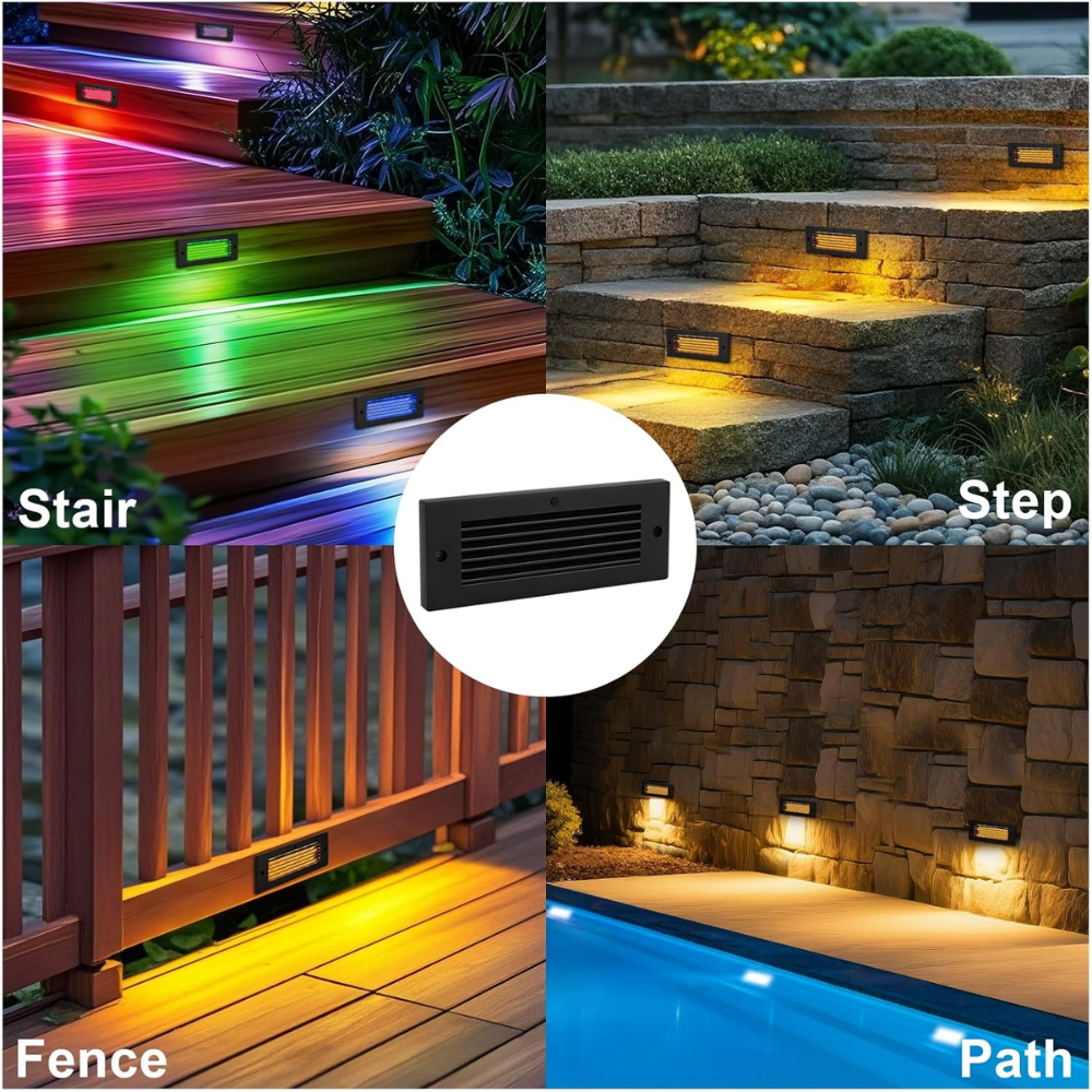 STLA02 RGBCW Low Voltage Grilled Step Lights Package | Outdoor