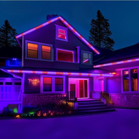 SLNR16 Dotted Neon RGBIC+CCT LED Strip Light 110V IP65 Outdoor Rated Dimmable High Voltage Flat Flexible Strip Light , Mounting Brackets, End Cap, Screws, Remote Control and Power Supply