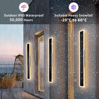 SCH15 2-Pack 3CCT 39.4 Inch LED Rectangular Modern Outdoor Wall Sconce Light Dimmable 120V Line Voltage IP65
