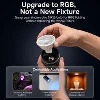 MR16 RGBCW 2700K-5000K Smart Bluetooth 5W 12V Low Voltage LED Bulbs 45° Dimmable Energy Saving Waterproof Light with Antenna and Remote Control