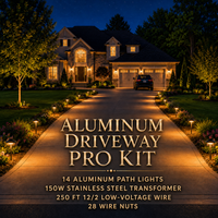 Complete Aluminum Driveway and Walkway Lighting Kit: Path Lights, Transformer, Wire & All Required Components