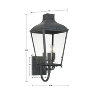 Dumont 3 Light Outdoor Sconce 9.25