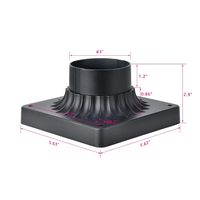 Outdoor Pier Post Light Mount Cast Aluminum Matte Black for 3