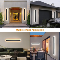 SCH15 2-Pack 3CCT 39.4 Inch LED Rectangular Modern Outdoor Wall Sconce Light Dimmable 120V Line Voltage IP65