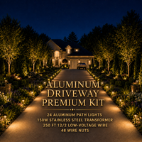 Complete Aluminum Driveway and Walkway Lighting Kit: Path Lights, Transformer, Wire & All Required Components