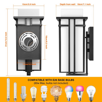 CPLA06 Outdoor Aluminum Wall Mounted Lantern Pendant Light for Garage Porch Patio E26 Socket Line Voltage 120V AC IP65 Waterproof