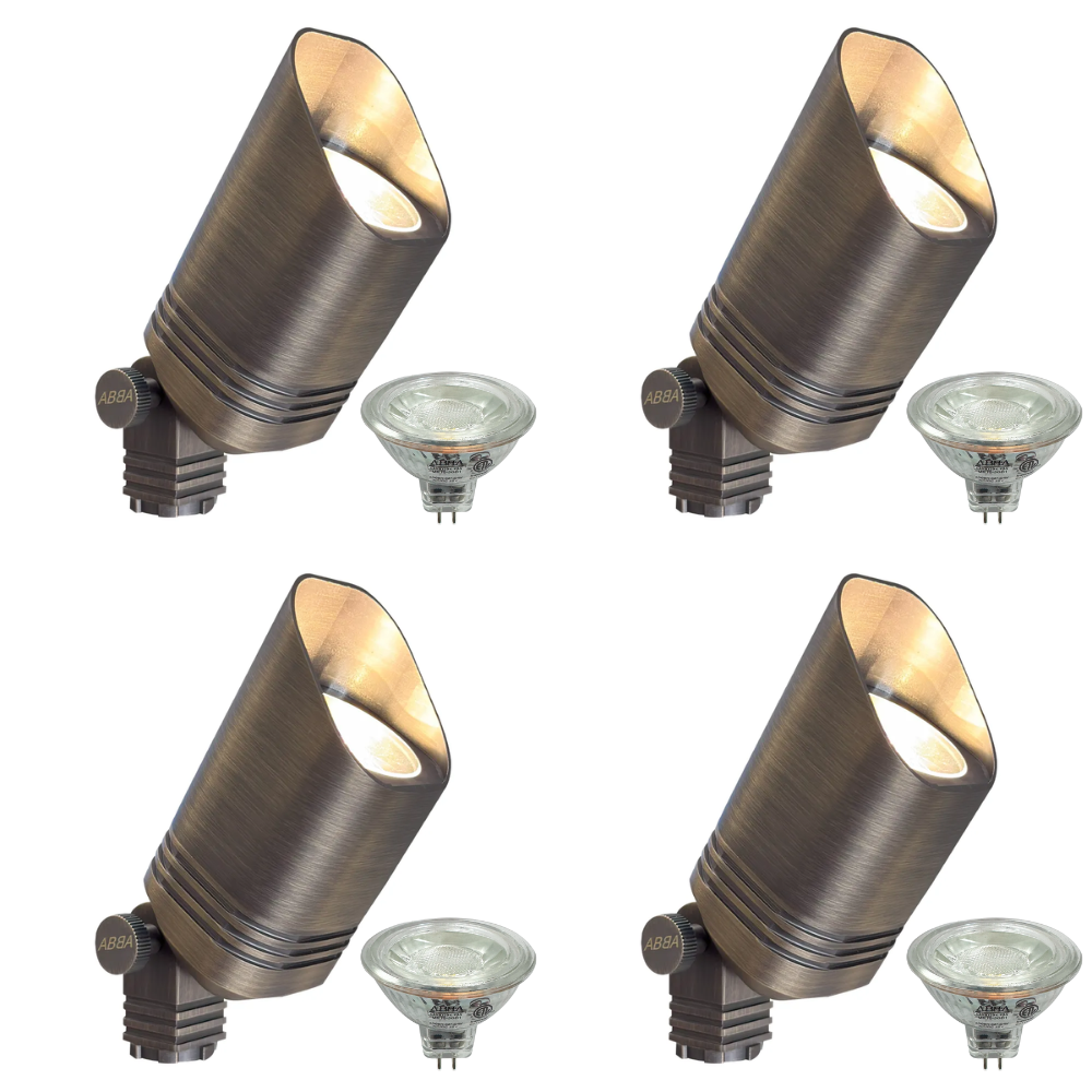 SPB03 4x/8x/12x Package Low Voltage LED Outdoor Landscape Cast Brass Spotlight with 5W 3000K Bulb