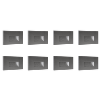 Outdoor Landscape Lighting LED 12V Low Voltage STA08 4x/8x/12x Package 3.5W 12V Low Voltage 3CCT Rectangular Waterproof Horizontal LED Aluminum Stair Step Light Fixture Silver 8 Pack